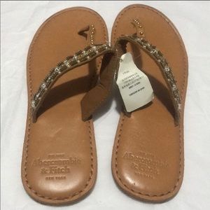 Abercrombie brown leather sandals